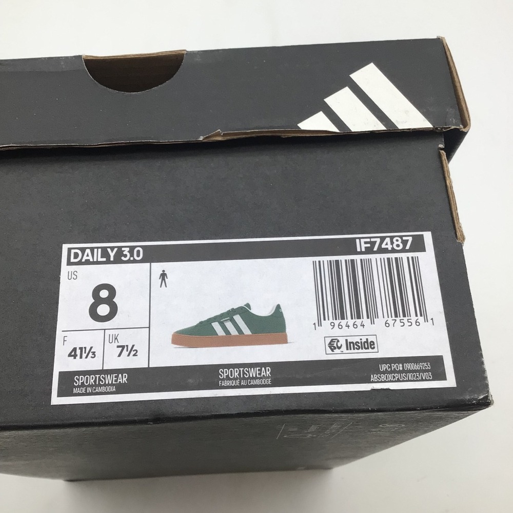 Adidas Daily 3.0 Mens Green Canvas Gum Sole Sneakers IF7487 Size 8 NEW - Picture 7 of 7